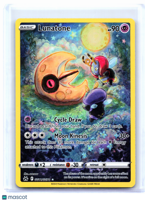 2023 Pokemon—Lunatone #GG11/GG70 Crown Zenith: Galarian Gallery—Ultra Rare [LP]