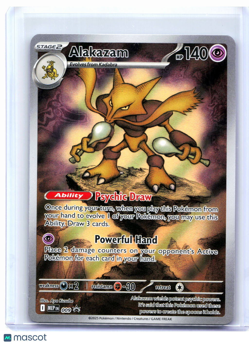 2025 Pokemon—Alakazam #009 Mega Evolution Promo—Black Star Promo Holo [LP]