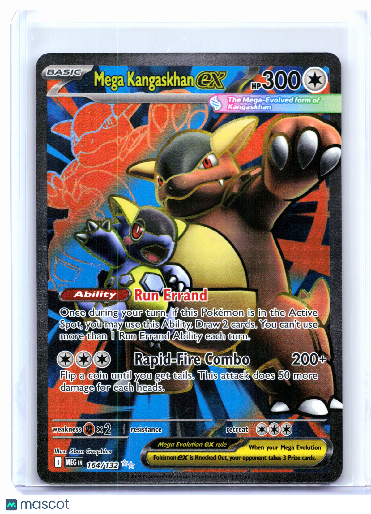 2025 Pokemon—Mega Kangaskhan ex #164/132 Mega Evolution Base Set—Ultra Rare [LP]