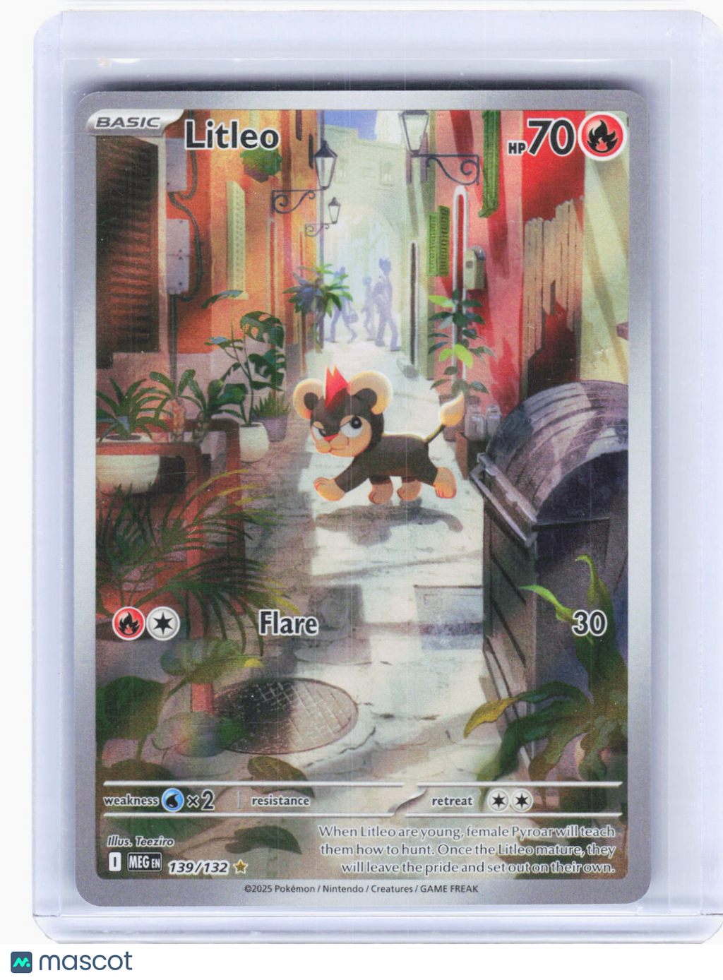 2025 Pokemon—Litleo #139/132 Mega Evolution—Illustration Rare Foil