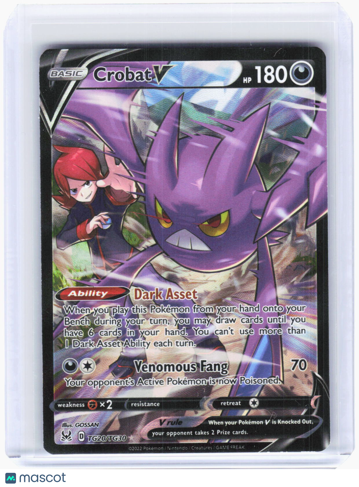 2022 Pokemon—Crobat V #TG20/TG30 Lost Origin Trainer Gallery—UR Foil (LP)