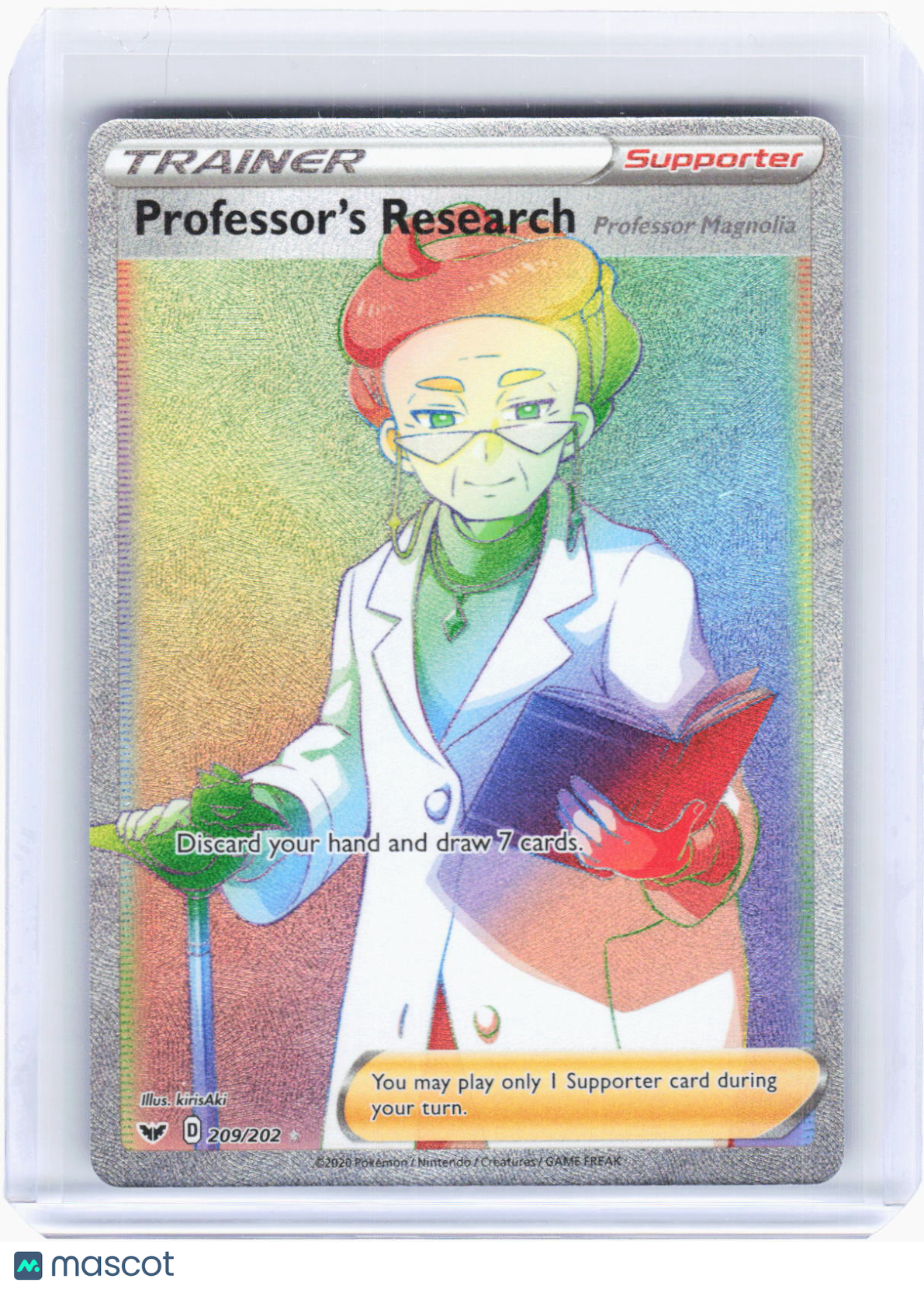 2020 Pokemon—Professor's Research #209/202 Sword & Shield Base Set—SR Rainbow