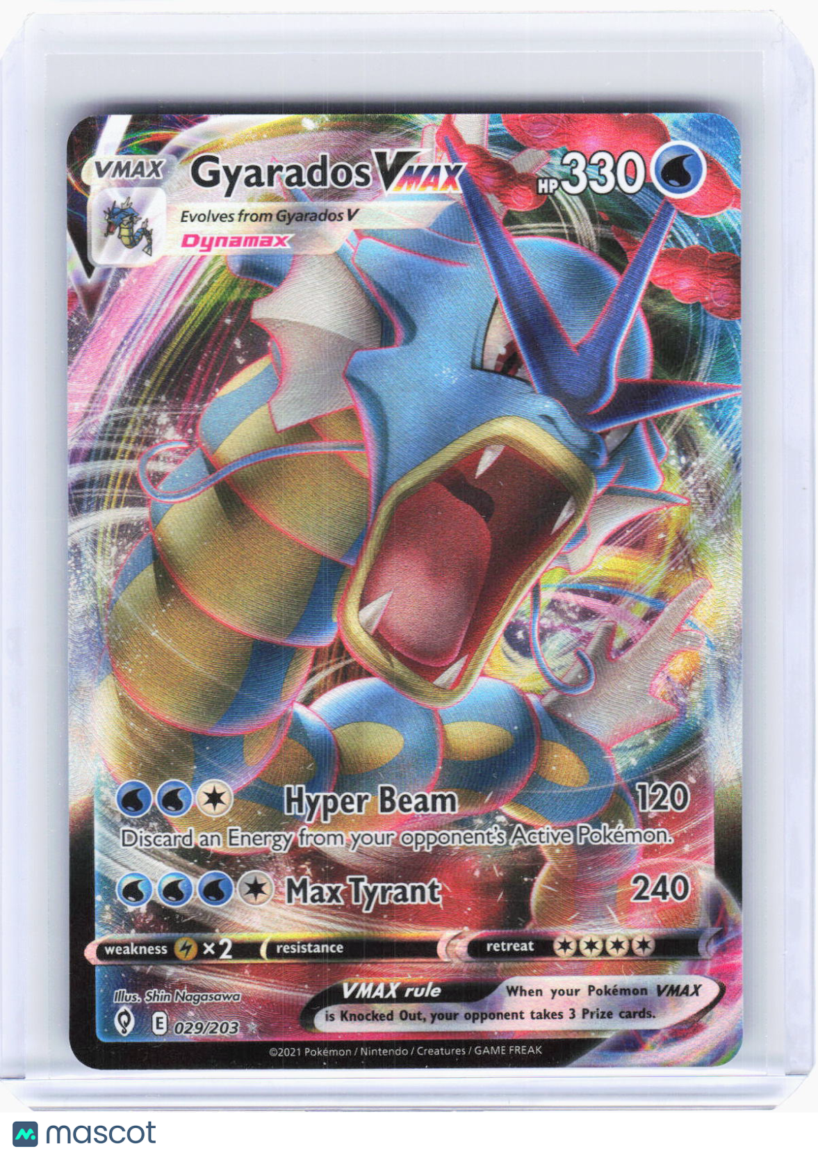2021 Pokemon—Gyarados VMAX #29/203 Evolving Skies—Ultra Rare Foil