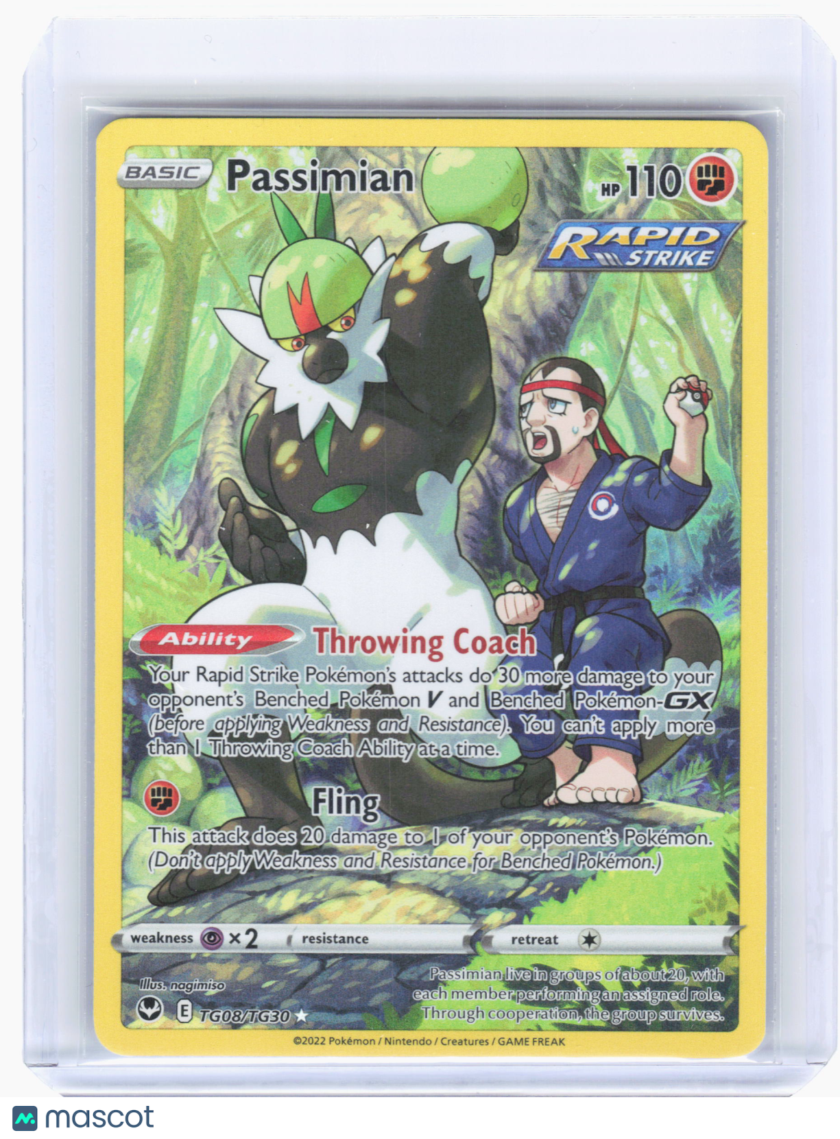 2022 Pokemon—Passimian #TG08 Silver Tempest Trainer Gallery—Ultra Rare Holo