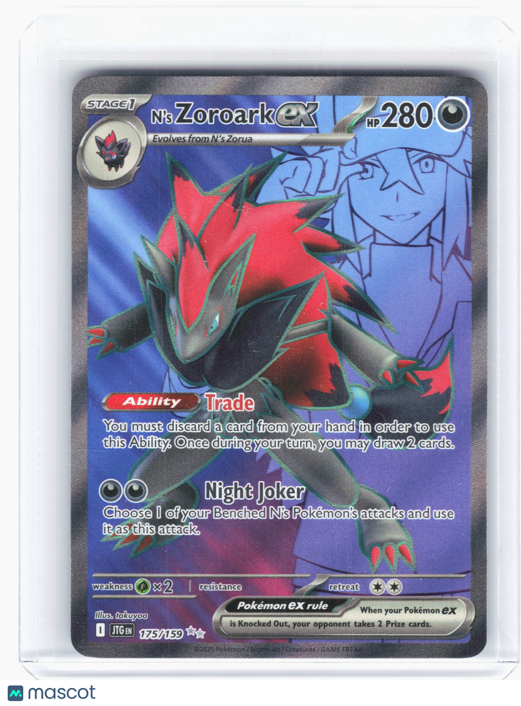 2025 Pokemon—N'S Zoroark ex #175 Journey Together—Ultra Rare Holo