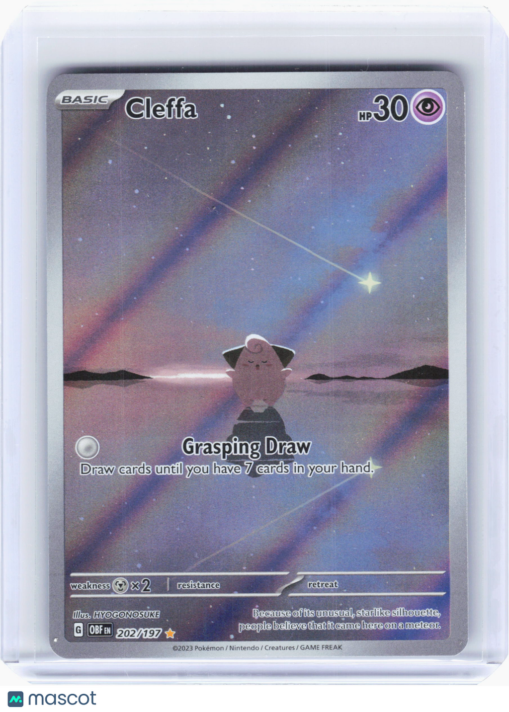 2023 Pokemon—Cleffa #202 Obsidian Flames—Illustration Rare Holo [Lightly Played]