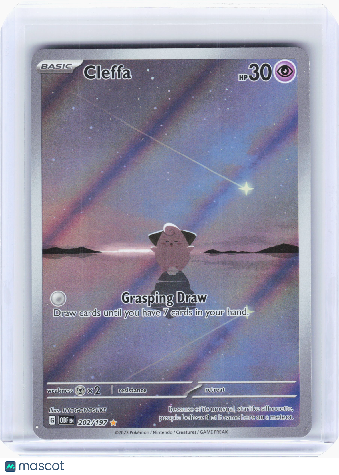 2023 Pokemon—Cleffa #202 Obsidian Flames—Illustration Rare Holo [Lightly Played]