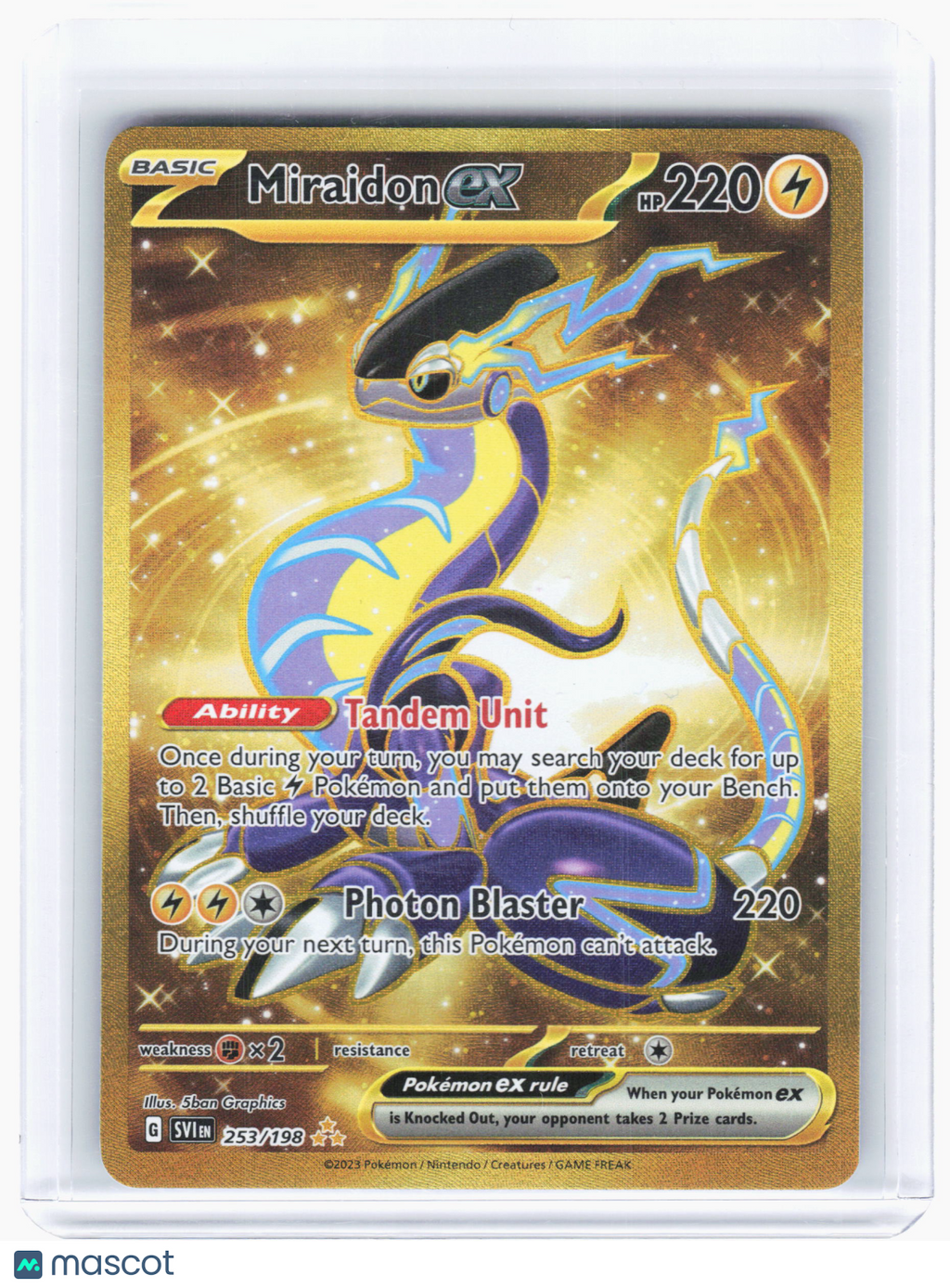 2023 Pokemon—Miraidon ex #253 Scarlet & Violet Base Set—Hyper Rare Holo [LP]