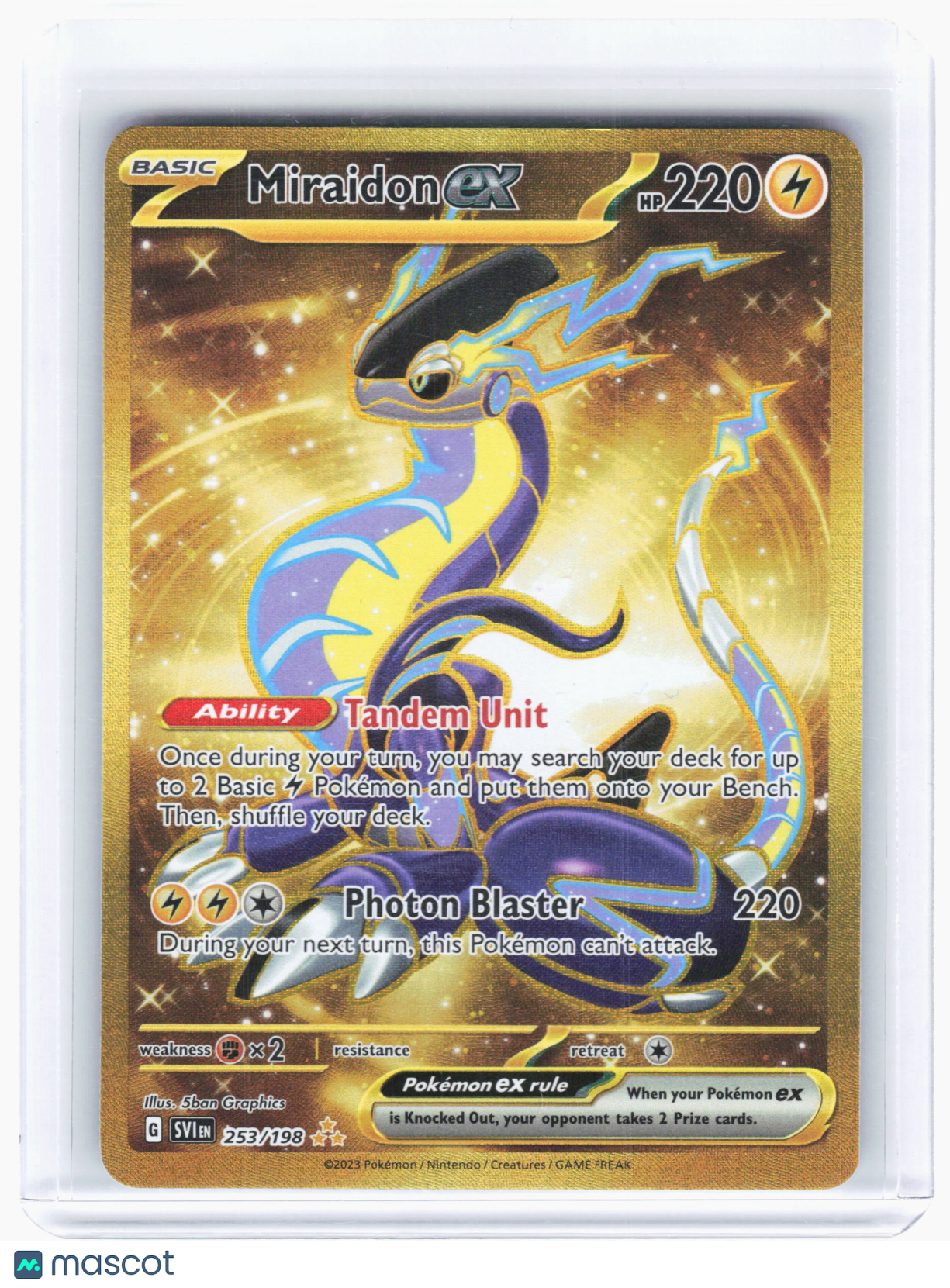 2023 Pokemon—Miraidon ex #253 Scarlet & Violet Base Set—Hyper Rare Holo [LP]