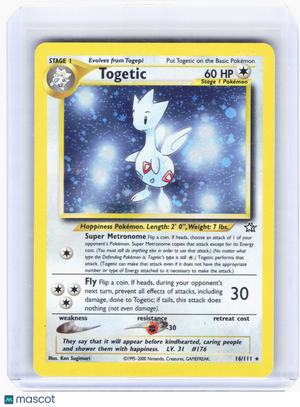 2000 Pokemon—Togetic #16 Neo Genesis—Holo Rare [Damaged]