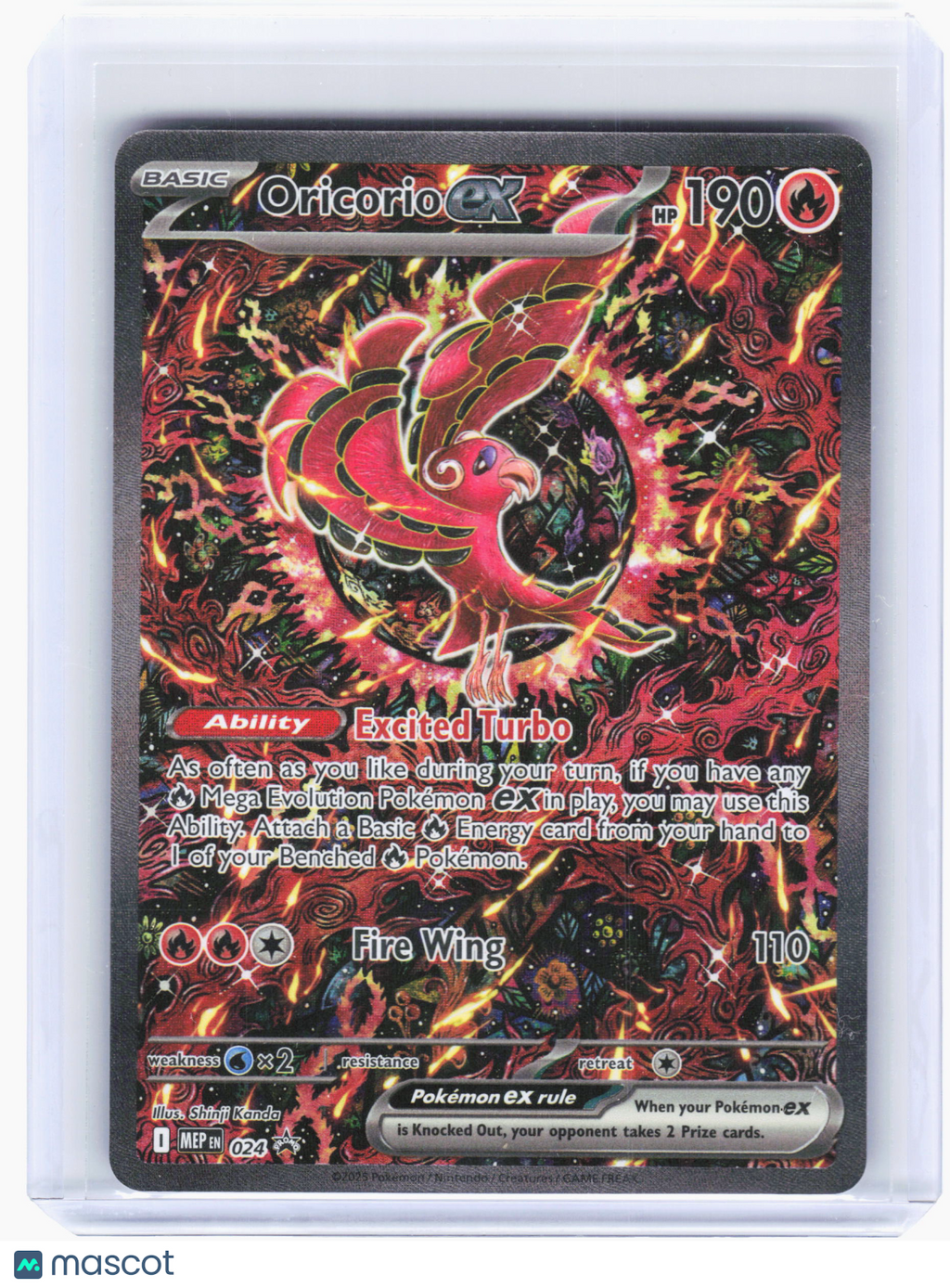 2025 Pokemon—Oricorio ex #24 Mega Evolution—Black Star Promo Holo