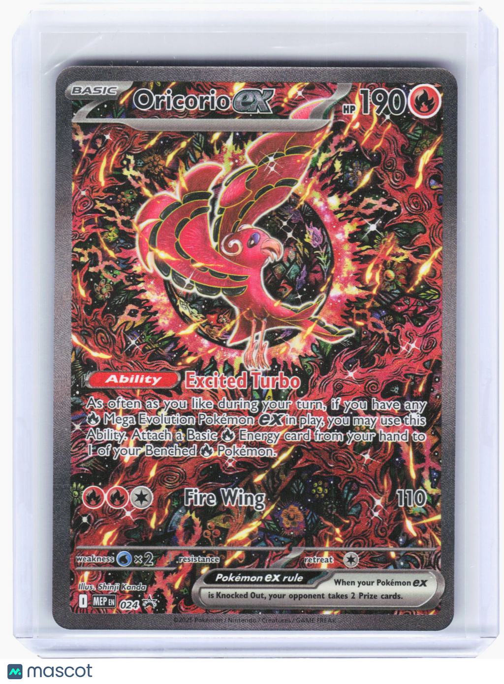 2025 Pokemon—Oricorio ex #24 Mega Evolution—Black Star Promo Holo