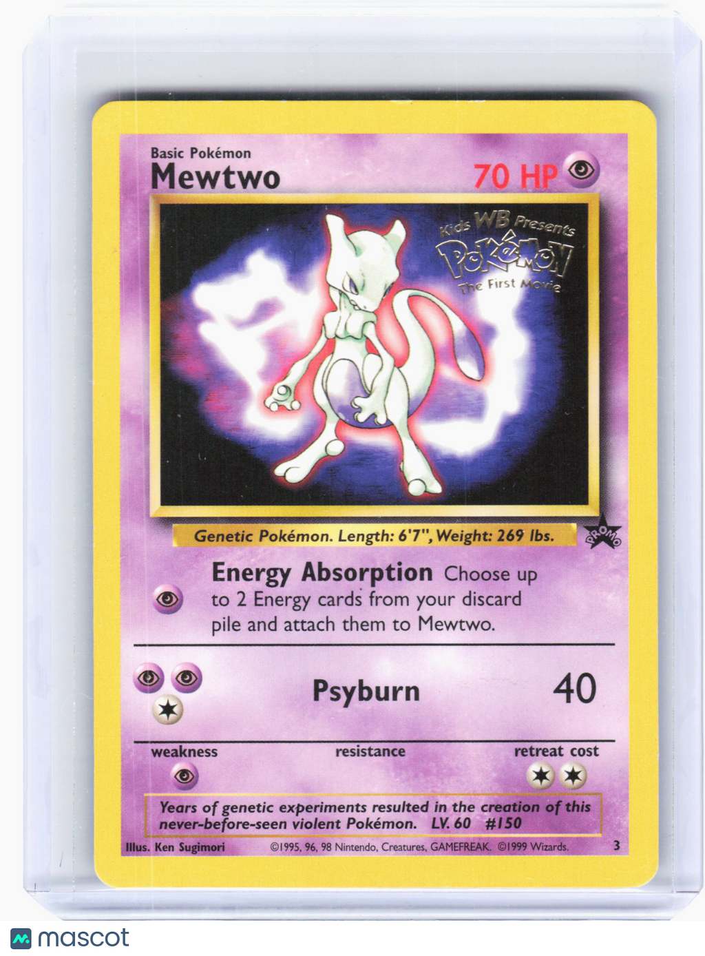1999 Pokemon—Mewtwo #3 WoTC Promo—Promo Nonholo (Movie Promo) [Damaged]