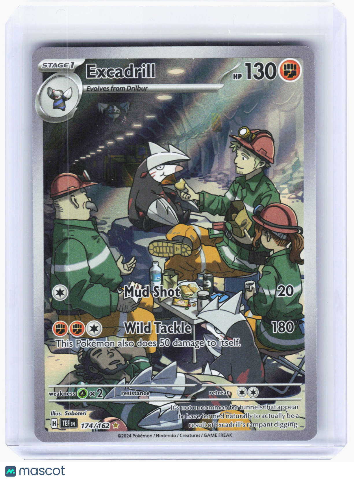 2024 Pokemon—Excadrill #174 Temporal Forces—Illustration Rare Holo