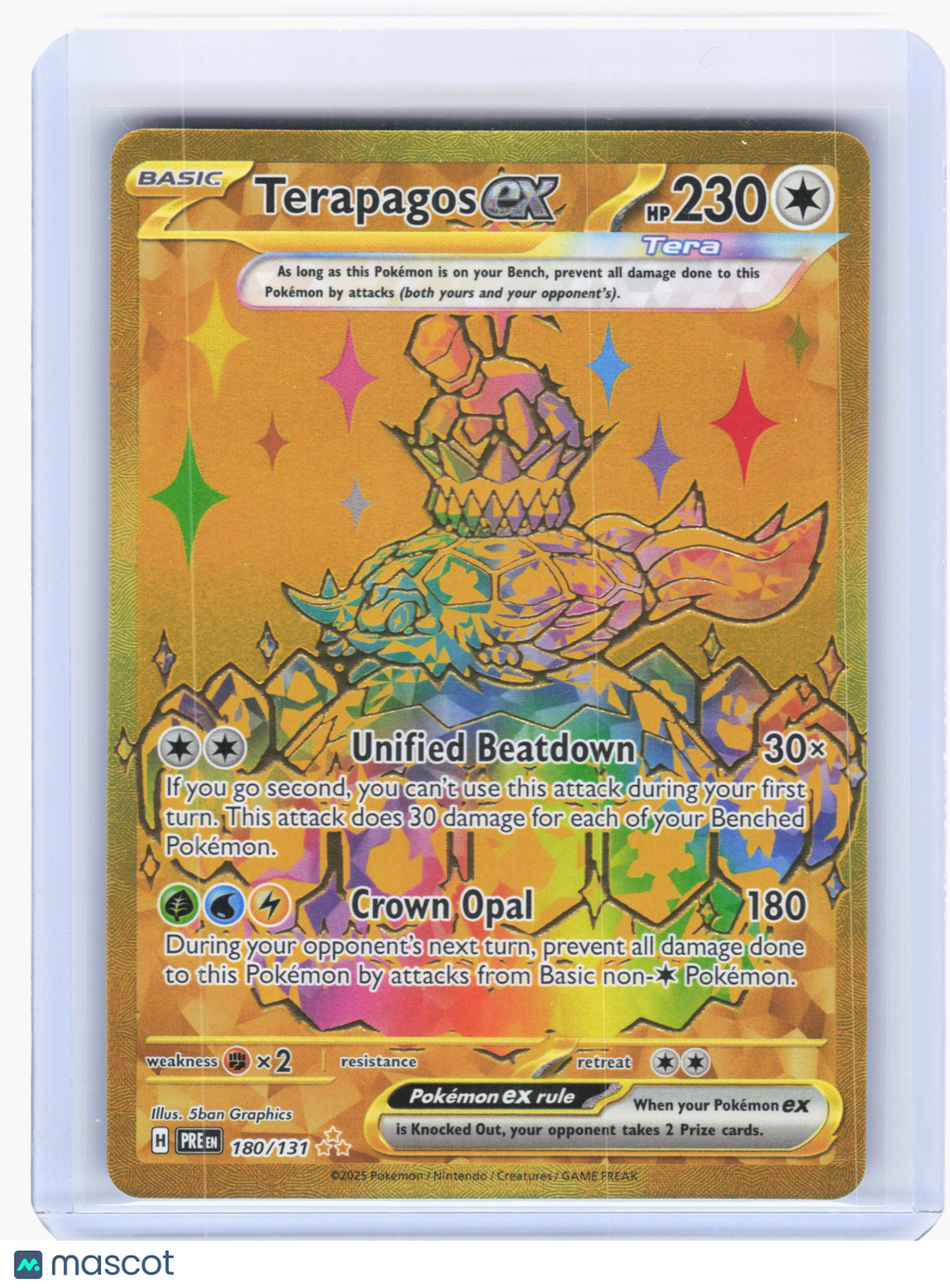 2025 Pokemon—Terapagos ex #180 Prismatic Evolutions—Hyper Rare Holo