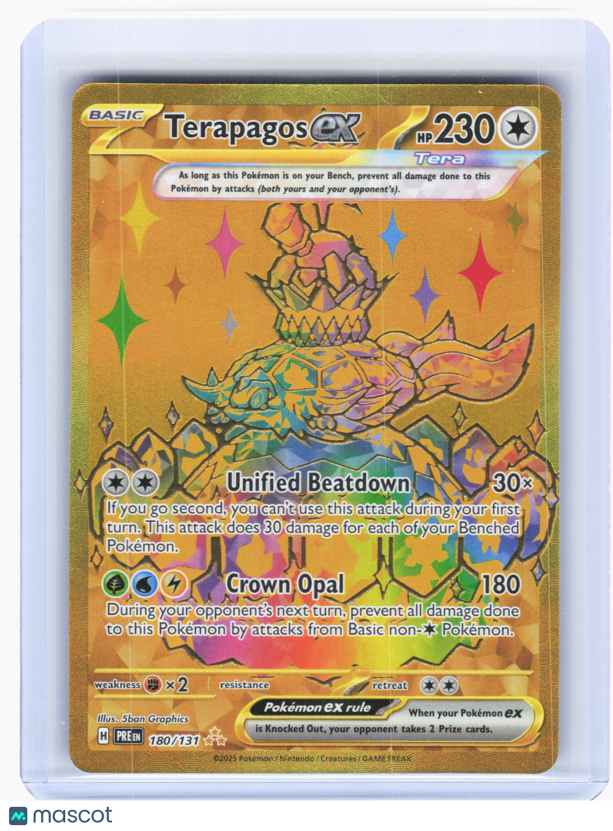 2025 Pokemon—Terapagos ex #180 Prismatic Evolutions—Hyper Rare Holo