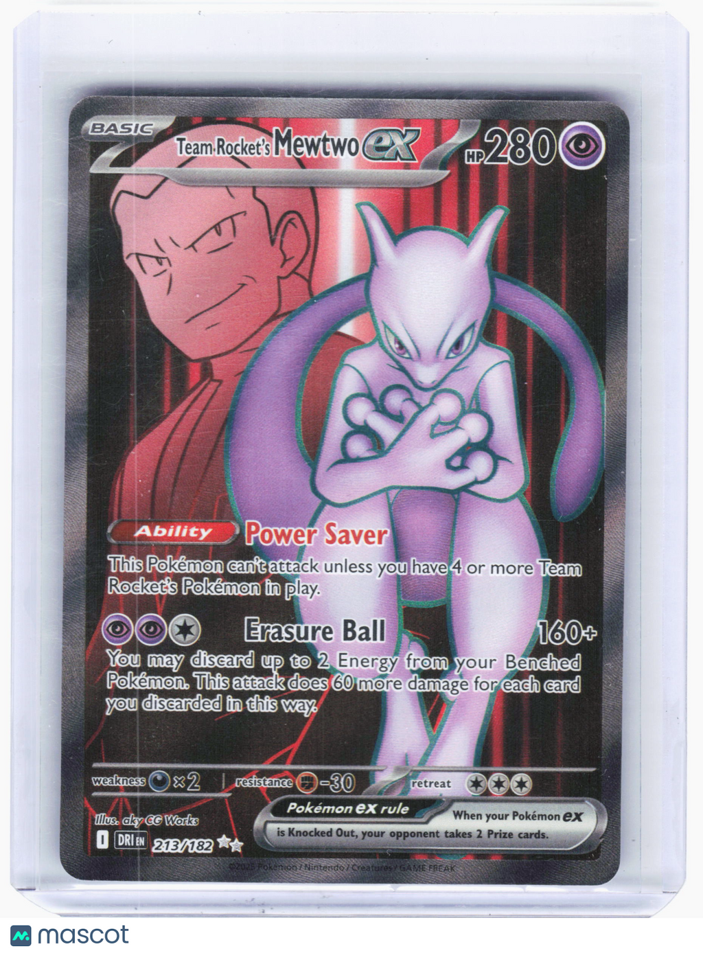 2025 Pokemon—Team Rocket's Mewtwo ex #213 Destined Rivals—Ultra Rare Holo