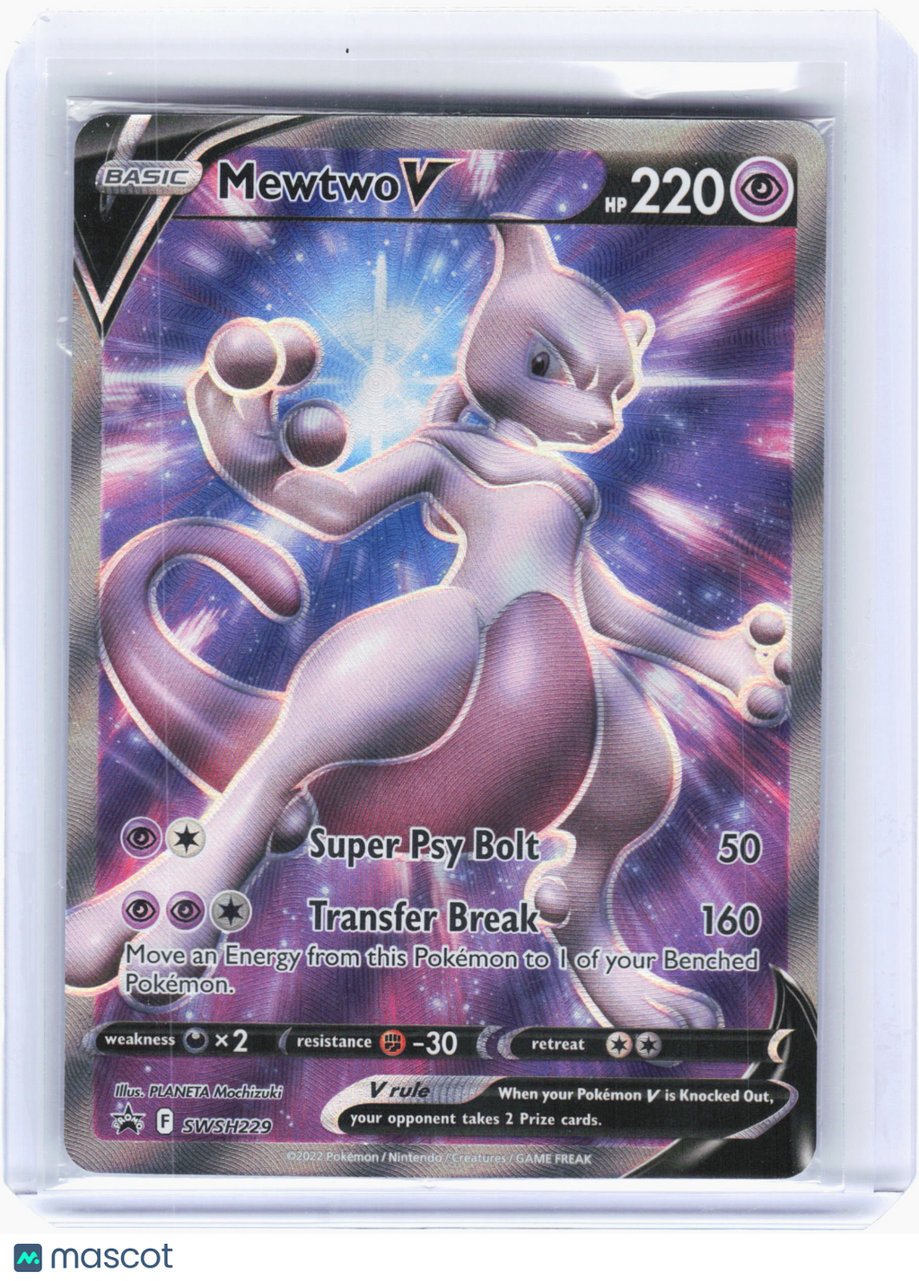 2022 Pokemon—Mewtwo V #229 Sword & Shield Promos—Black Star Promo Holo (Sealed)
