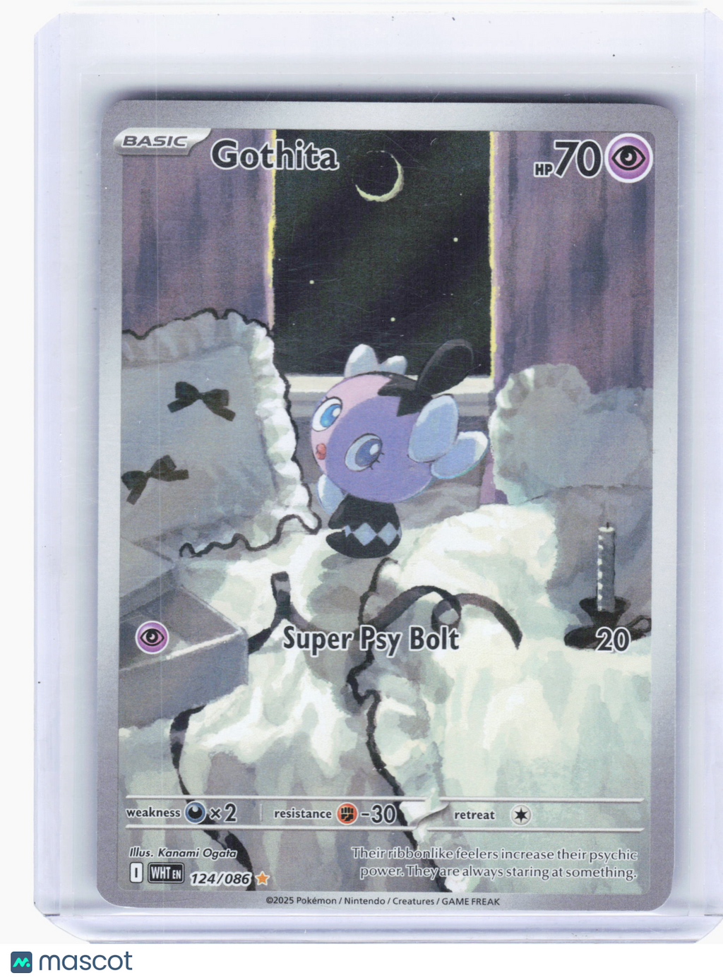 2025 Pokemon—Gothita #124 White Flare—Illustration Rare Holo