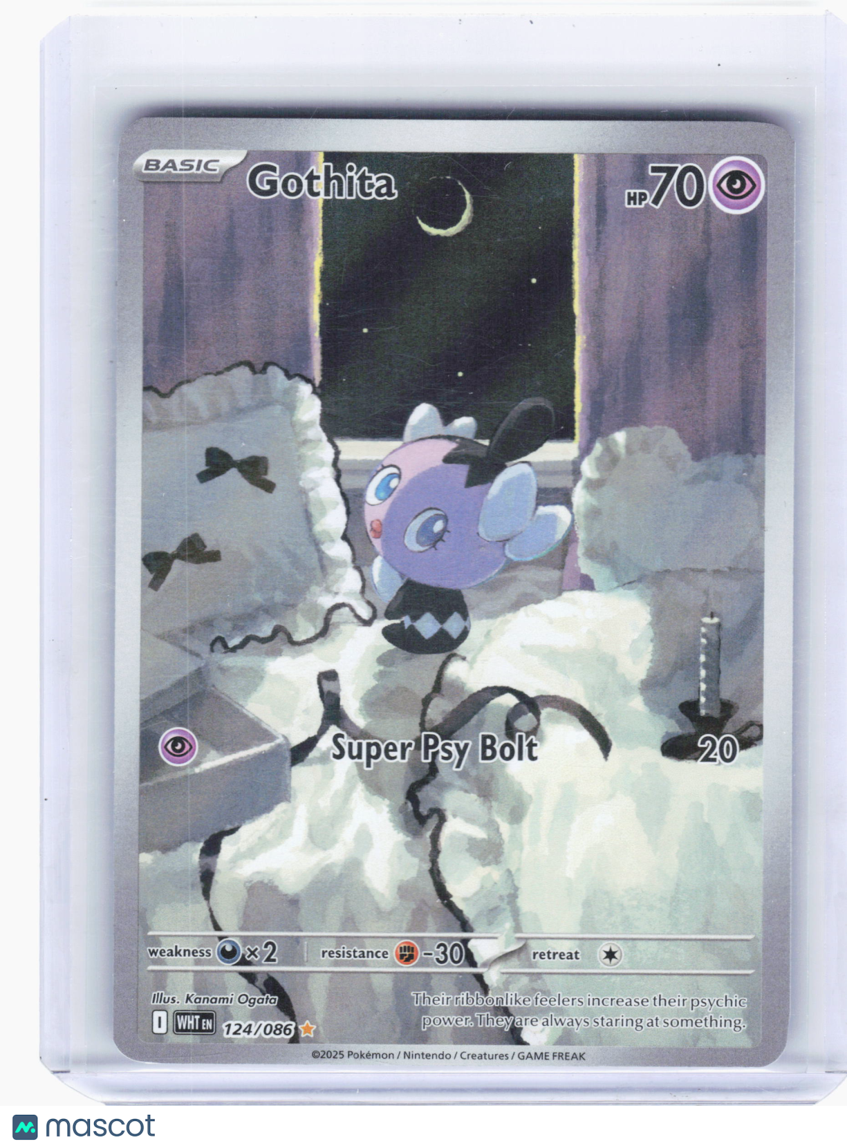 2025 Pokemon—Gothita #124 White Flare—Illustration Rare Holo