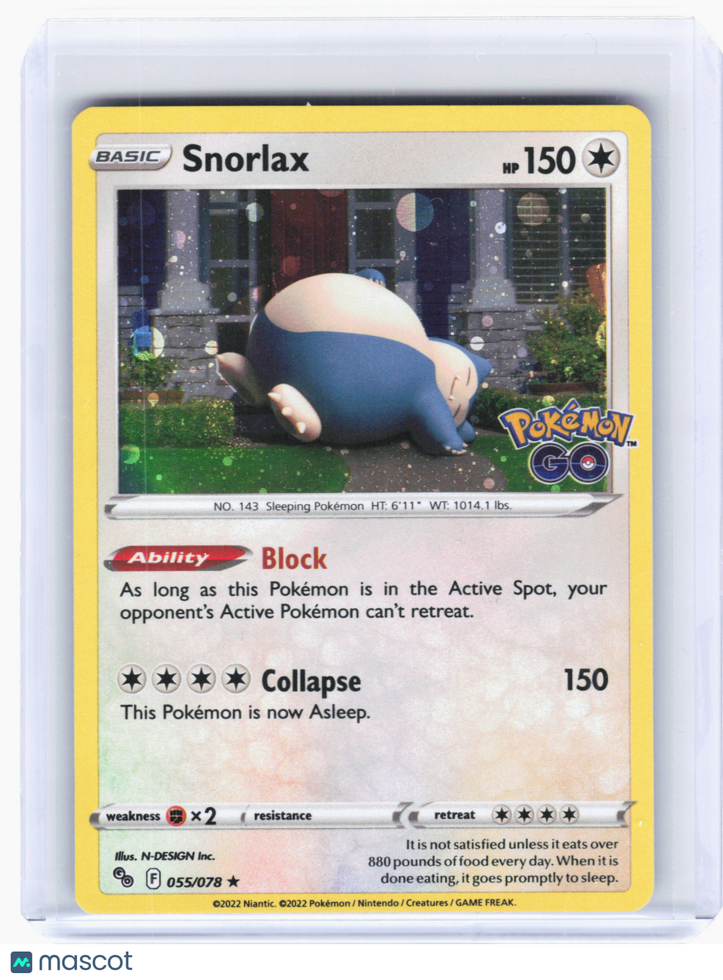 2022 —Snorlax #55 Pokemon GO—Holo Rare Holo [Lightly Played]