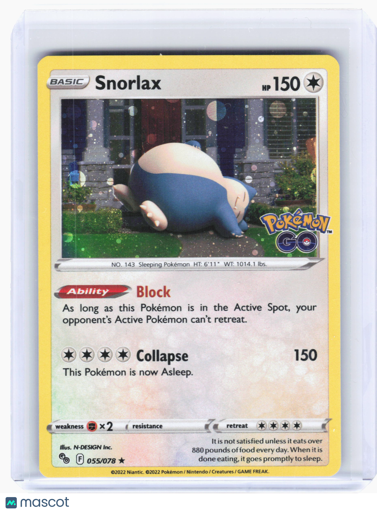 2022 —Snorlax #55 Pokemon GO—Holo Rare Holo [Lightly Played]