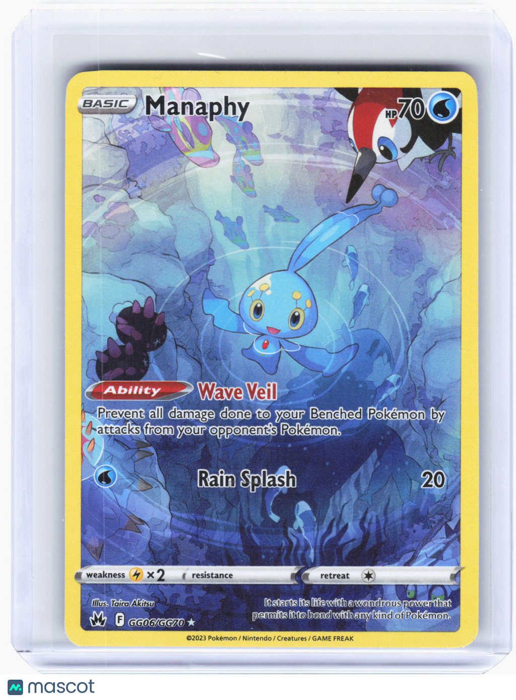 2023 Pokemon—Manaphy #GG06 Crown Zenith: Galarian Gallery—Ultra Rare Holo [MP]