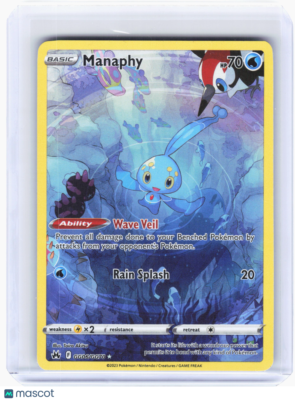 2023 Pokemon—Manaphy #GG06 Crown Zenith: Galarian Gallery—Ultra Rare Holo [MP]