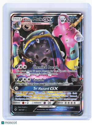 2017 Pokemon—Alolan Muk GX #84 Burning Shadows—Ultra Rare Holo