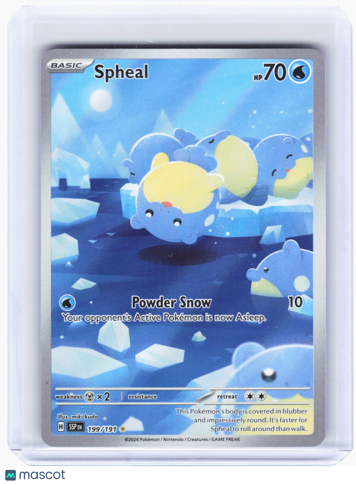 2024 Pokemon—Spheal #199 Surging Sparks—Illustration Rare Holo
