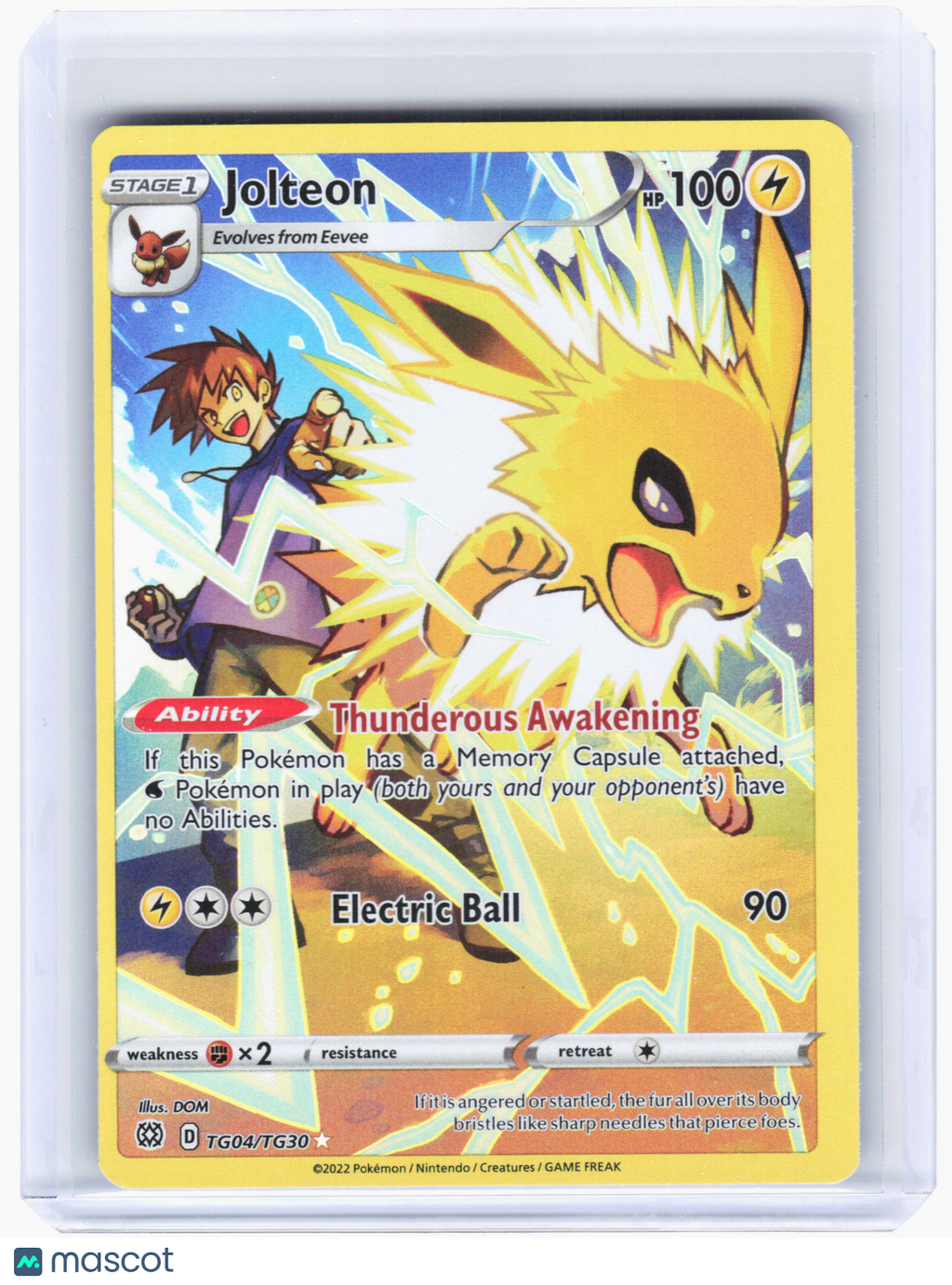 2022 Pokemon—Jolteon #TG04 Brilliant Stars Trainer Gallery—Ultra Rare Holo [MP]