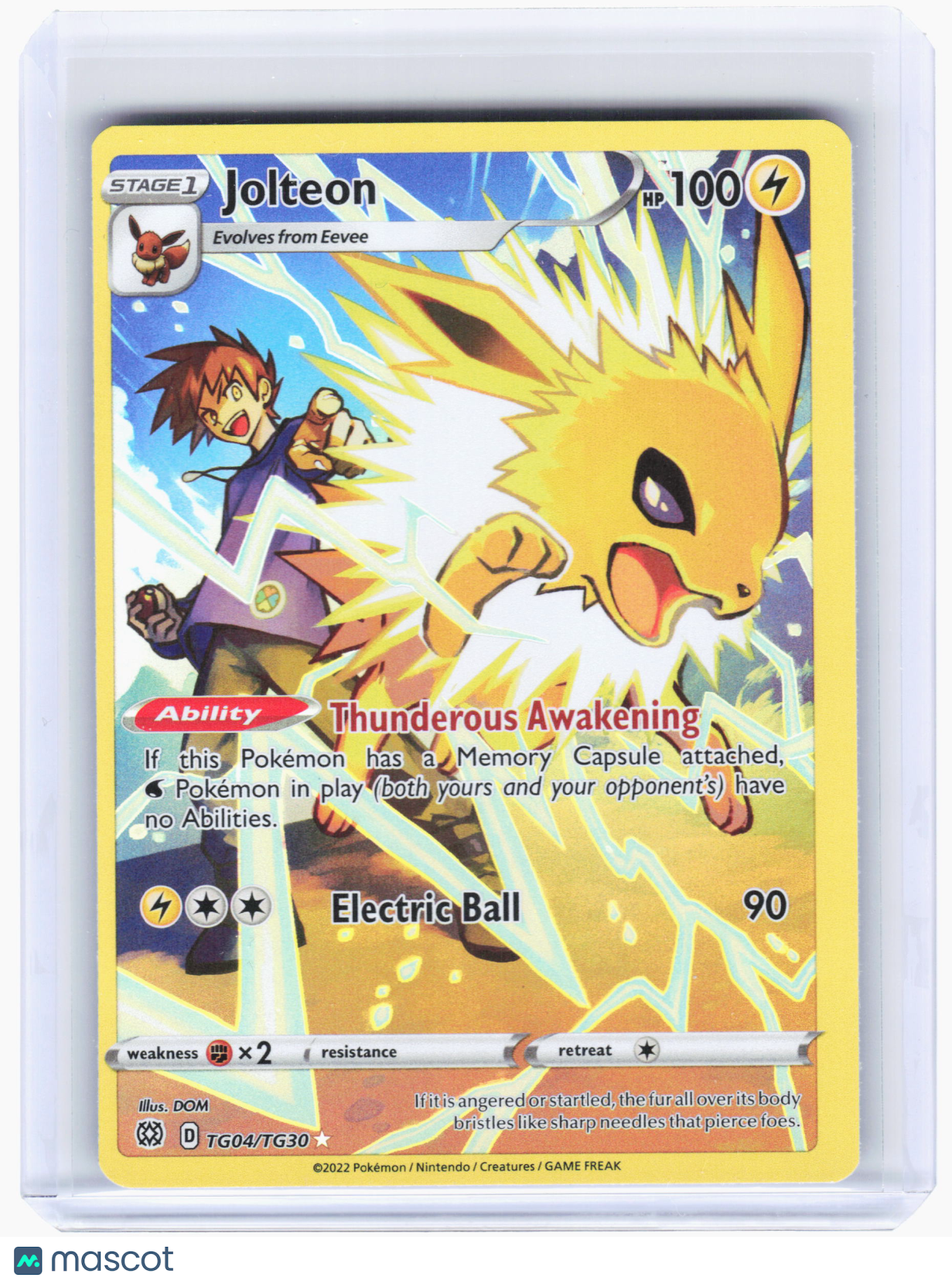 2022 Pokemon—Jolteon #TG04 Brilliant Stars Trainer Gallery—Ultra Rare Holo [MP]