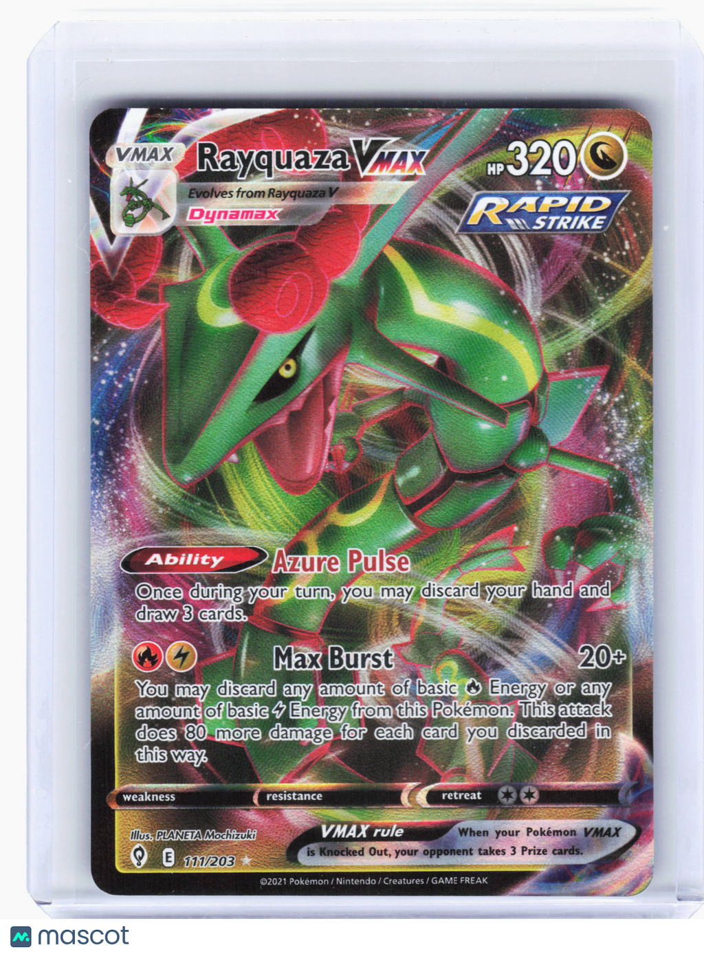 2021 Pokemon—Rayquaza VMAX #111 Evolving Skies—Ultra Rare Holo [MP]