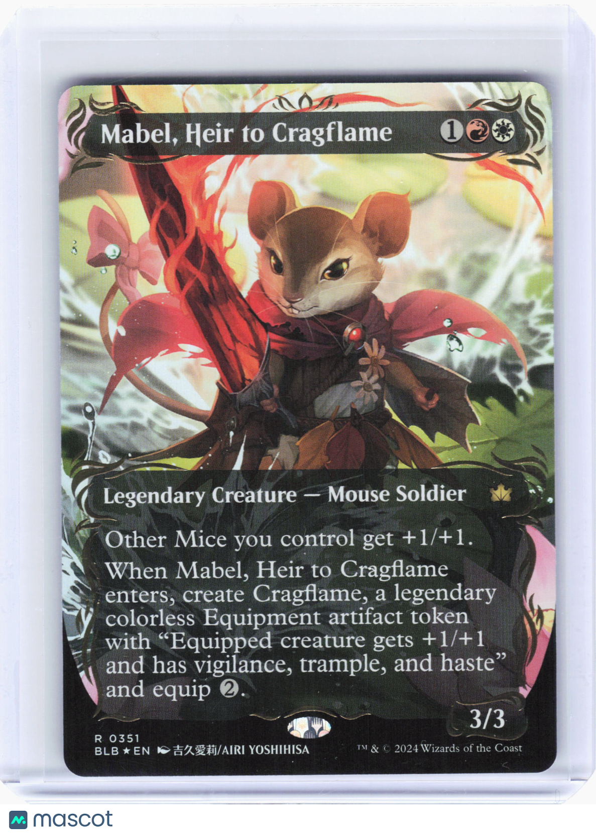 2024 MTG—Mabel, Heir to Cragflame #351 Bloomburrow—Rare Raised Foil (Borderless)