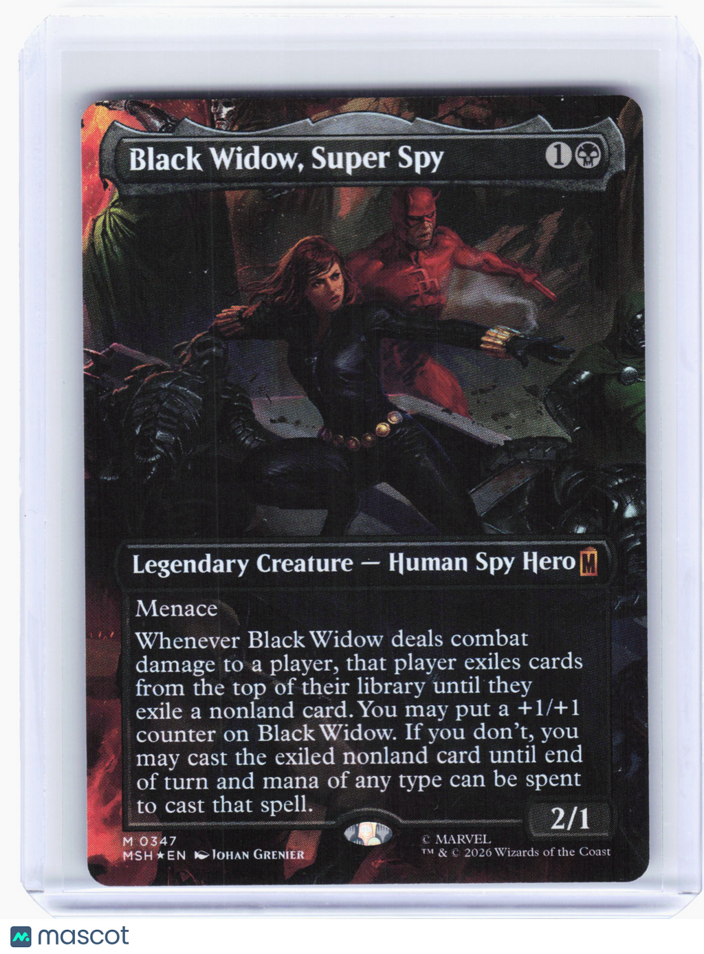 2026 MTG—Black Widow, Super Spy #347 Marvel Super Heroes—M Foil (Borderless)