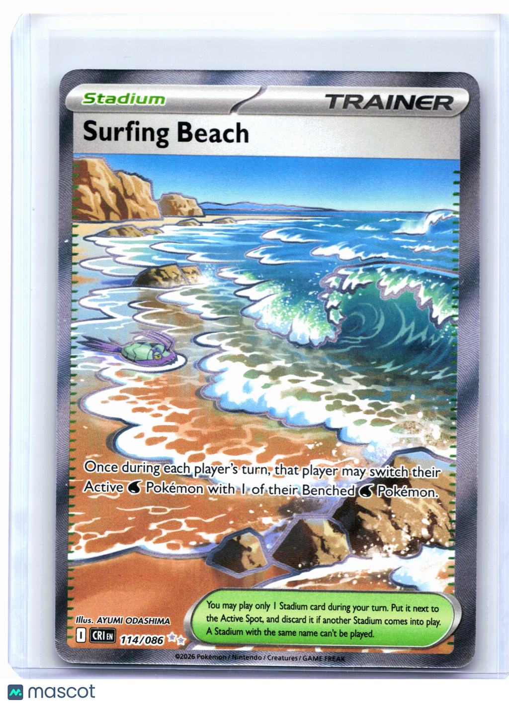 2026 Pokemon—Surfing Beach #114/086 Chaos Rising—Ultra Rare Holo