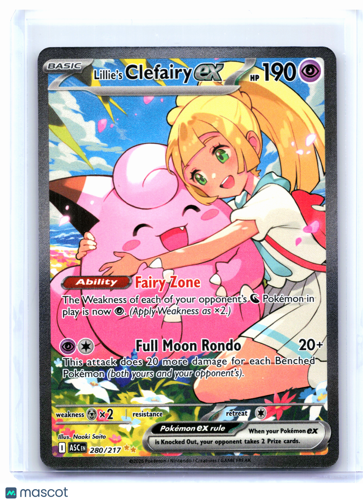 2026 Pokemon—Lillie's Clefairy ex #280/217 Ascended Heroes—SIR Holo