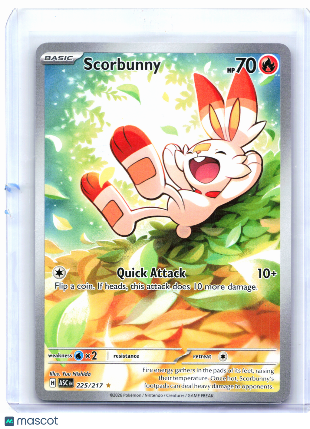 2026 Pokemon—Scorbunny #225/217 Ascended Heroes—Illustration Rare Holo