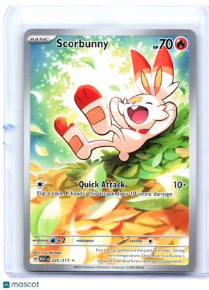 2026 Pokemon—Scorbunny #225/217 Ascended Heroes—Illustration Rare Holo