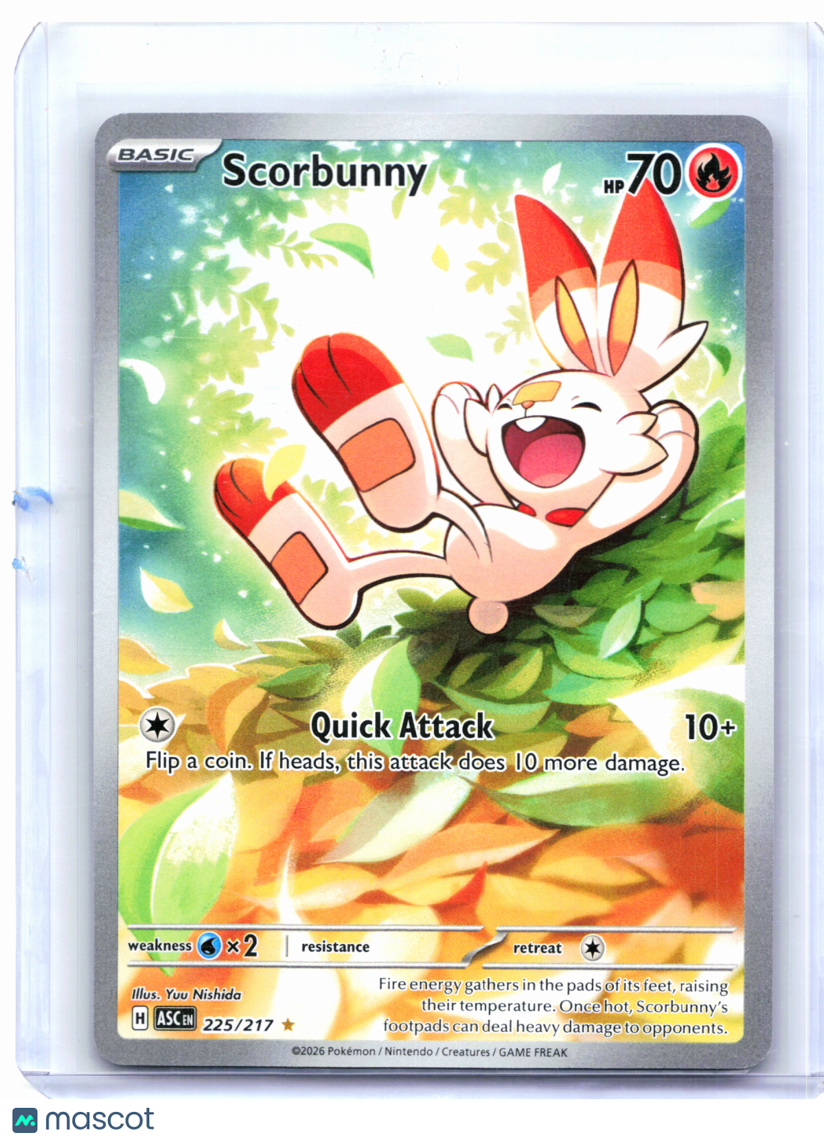 2026 Pokemon—Scorbunny #225/217 Ascended Heroes—Illustration Rare Holo
