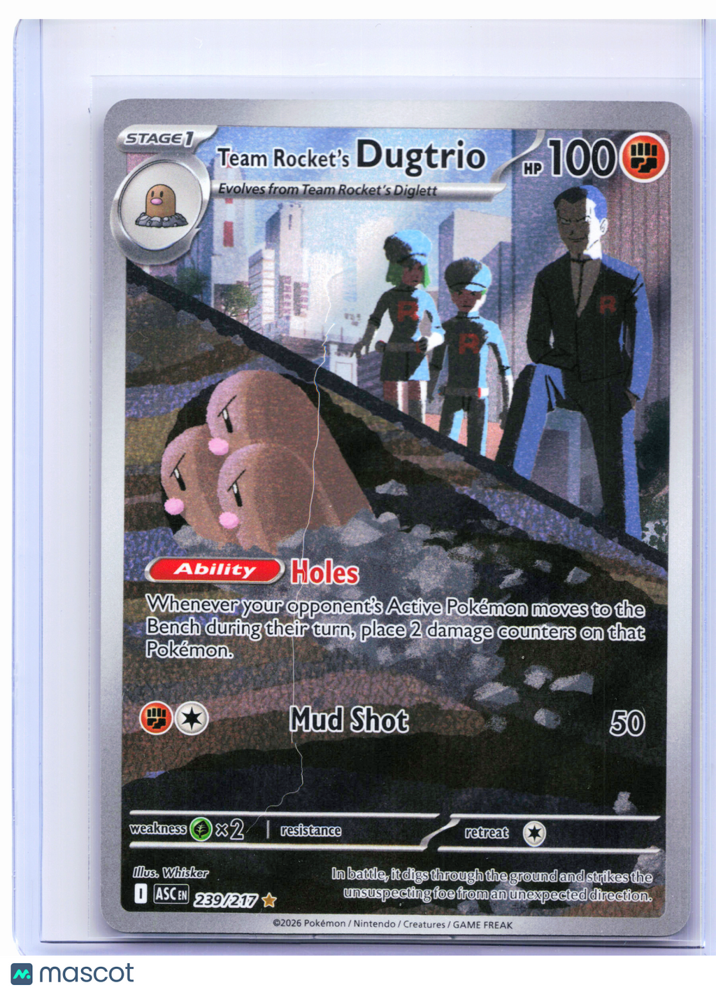 2026 Pokemon—Team Rocket's Dugtrio #239/217 Ascended Heroes—Illustration Rare