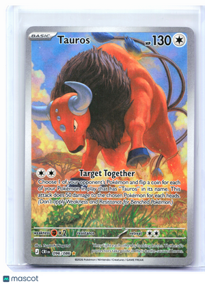 2026 Pokemon—Tauros #096/086 Chaos Rising—Illustration Rare Holo