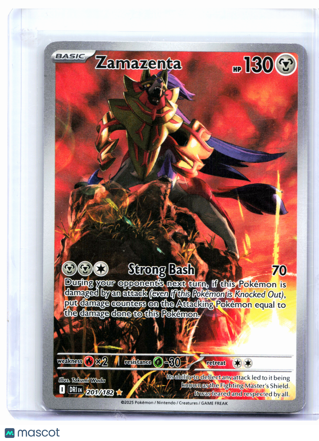 2025 Pokemon—Zamazenta #201/182 Destined Rivals—Illustration Rare Holo