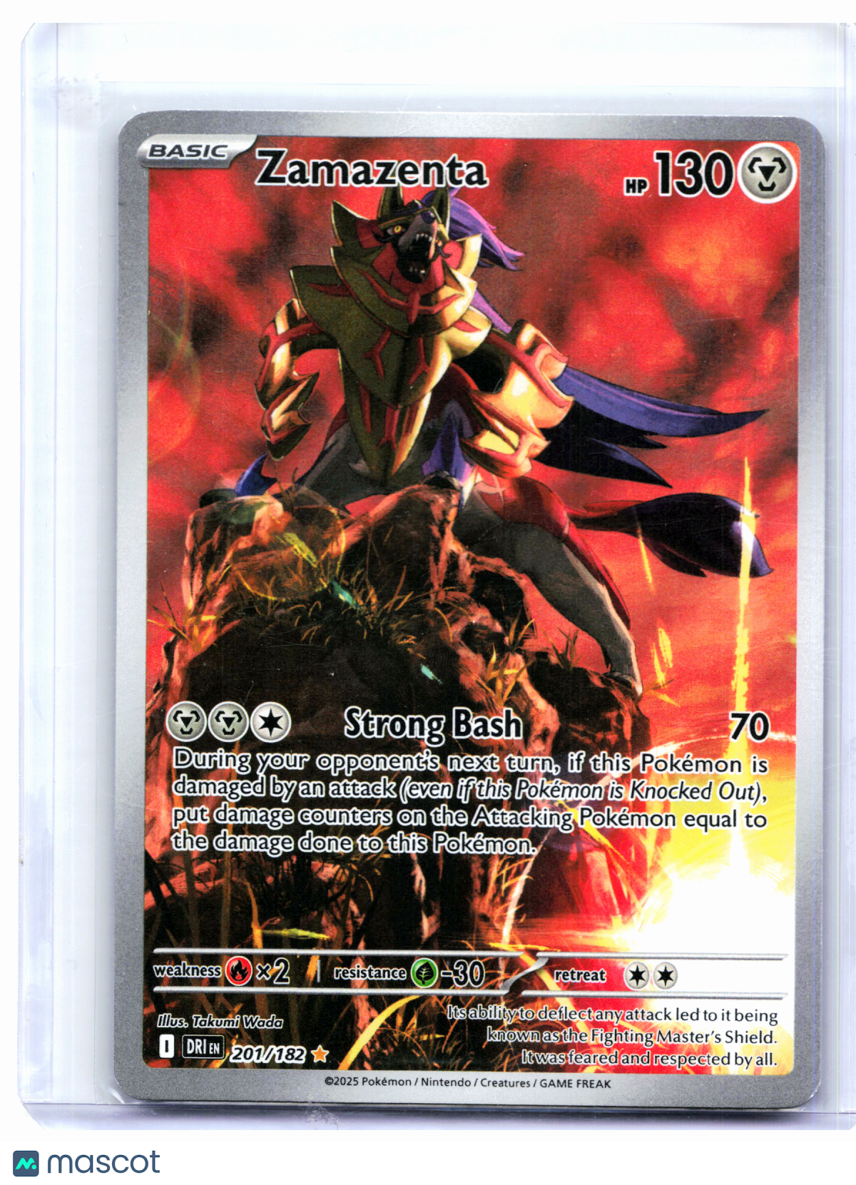 2025 Pokemon—Zamazenta #201/182 Destined Rivals—Illustration Rare Holo