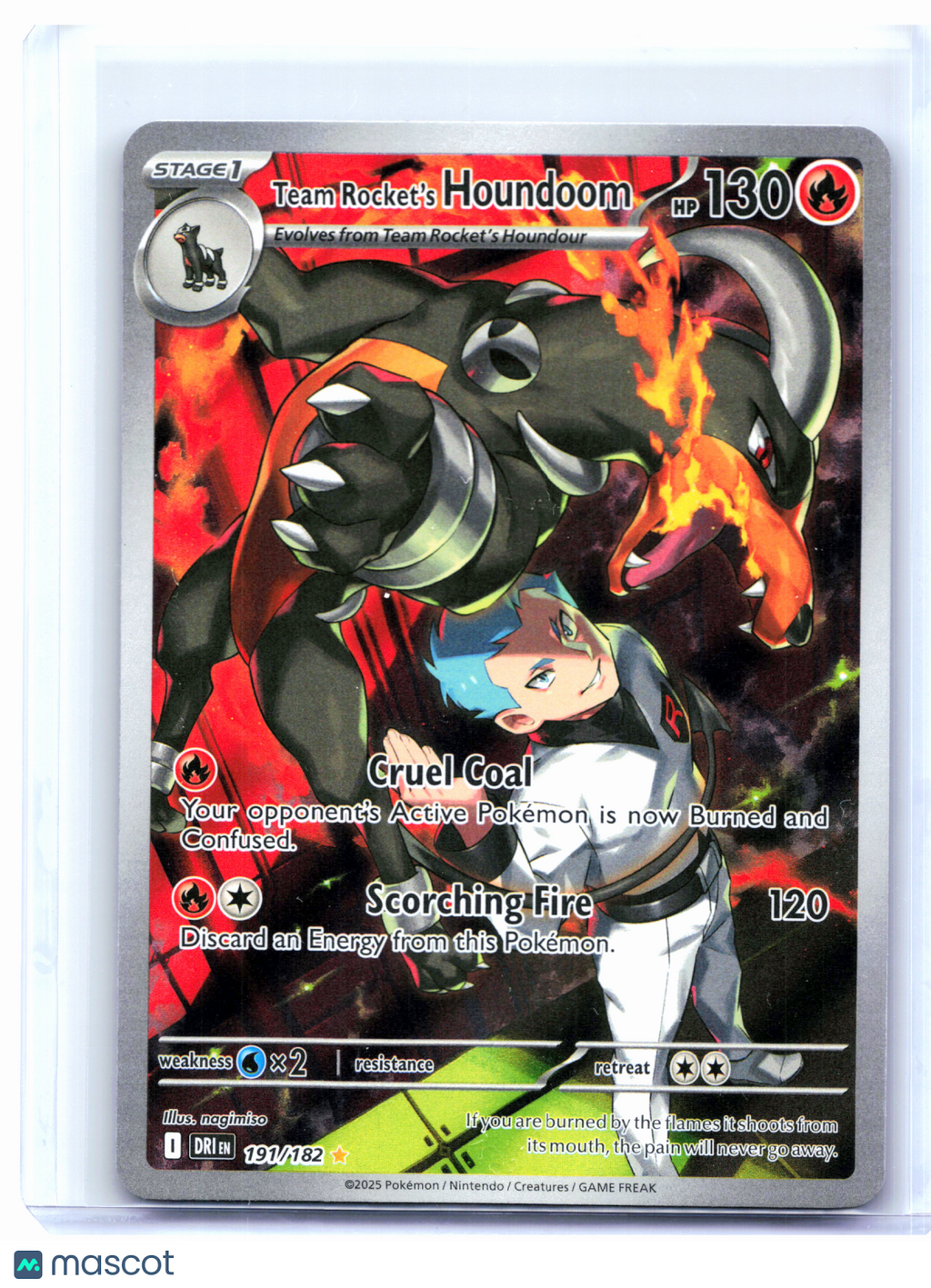 2025 Pokemon—Team Rocket's Houndoom #191/182 Destined Rivals—Illustration Rare