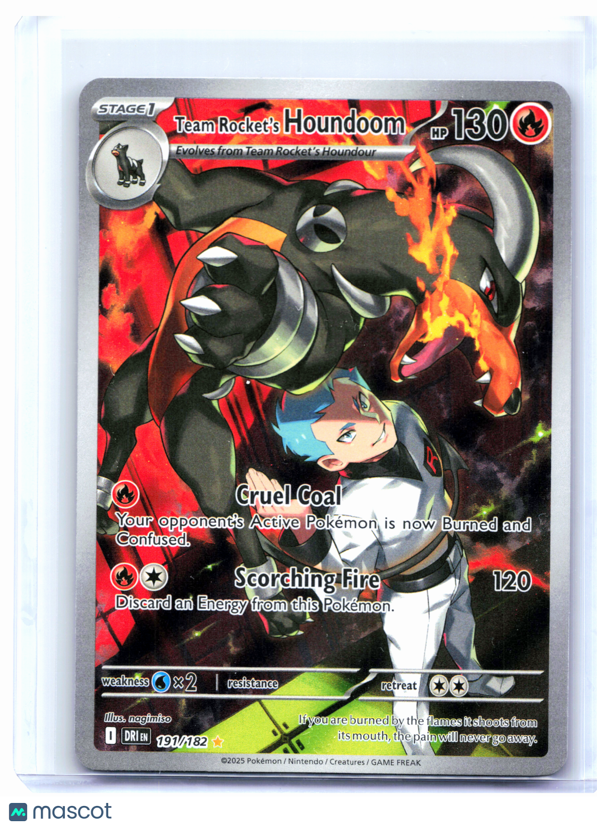 2025 Pokemon—Team Rocket's Houndoom #191/182 Destined Rivals—Illustration Rare