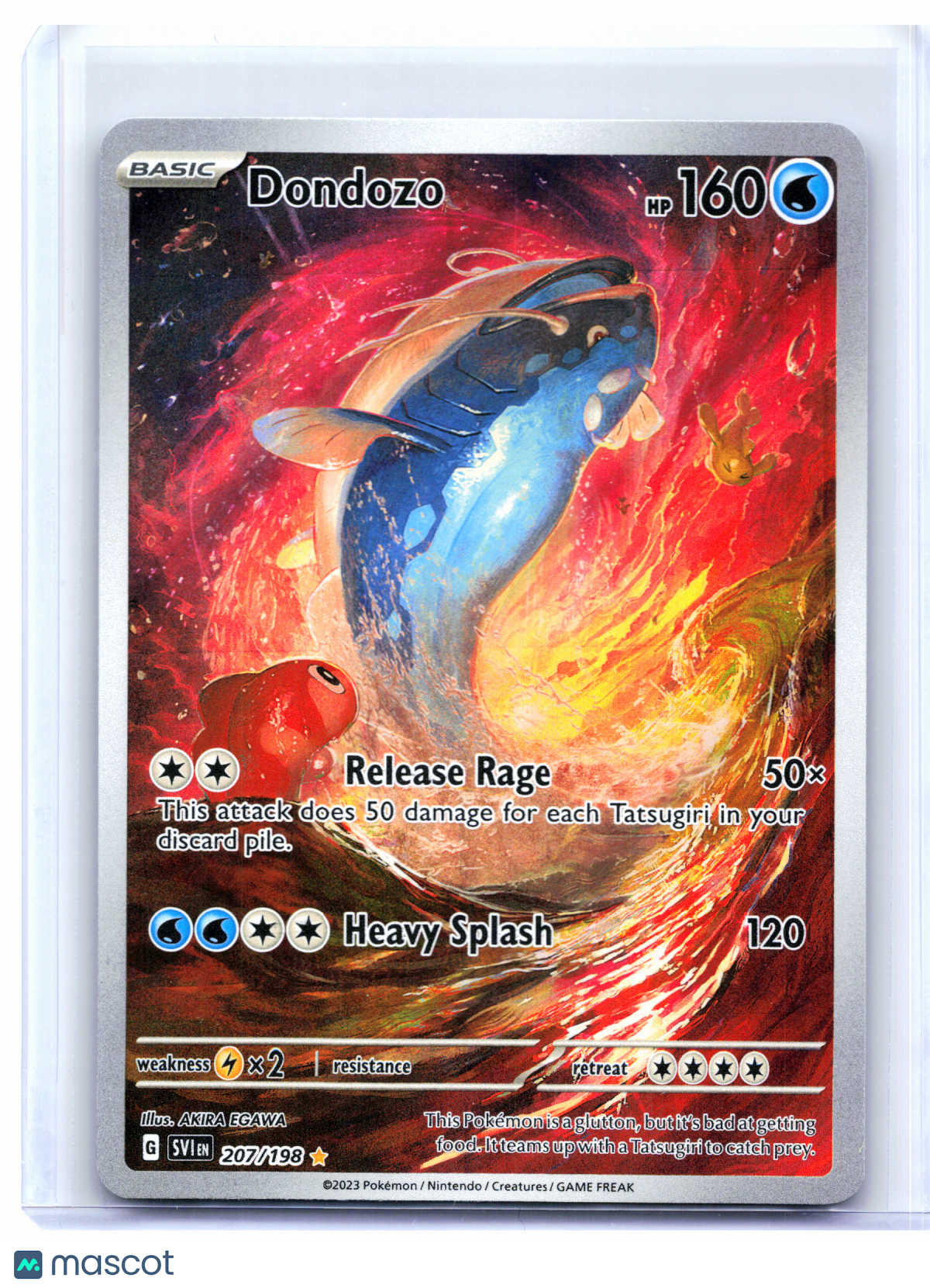 2023 Pokemon—Dondozo #207/198 Scarlet & Violet Base Set—Illustration Rare Holo