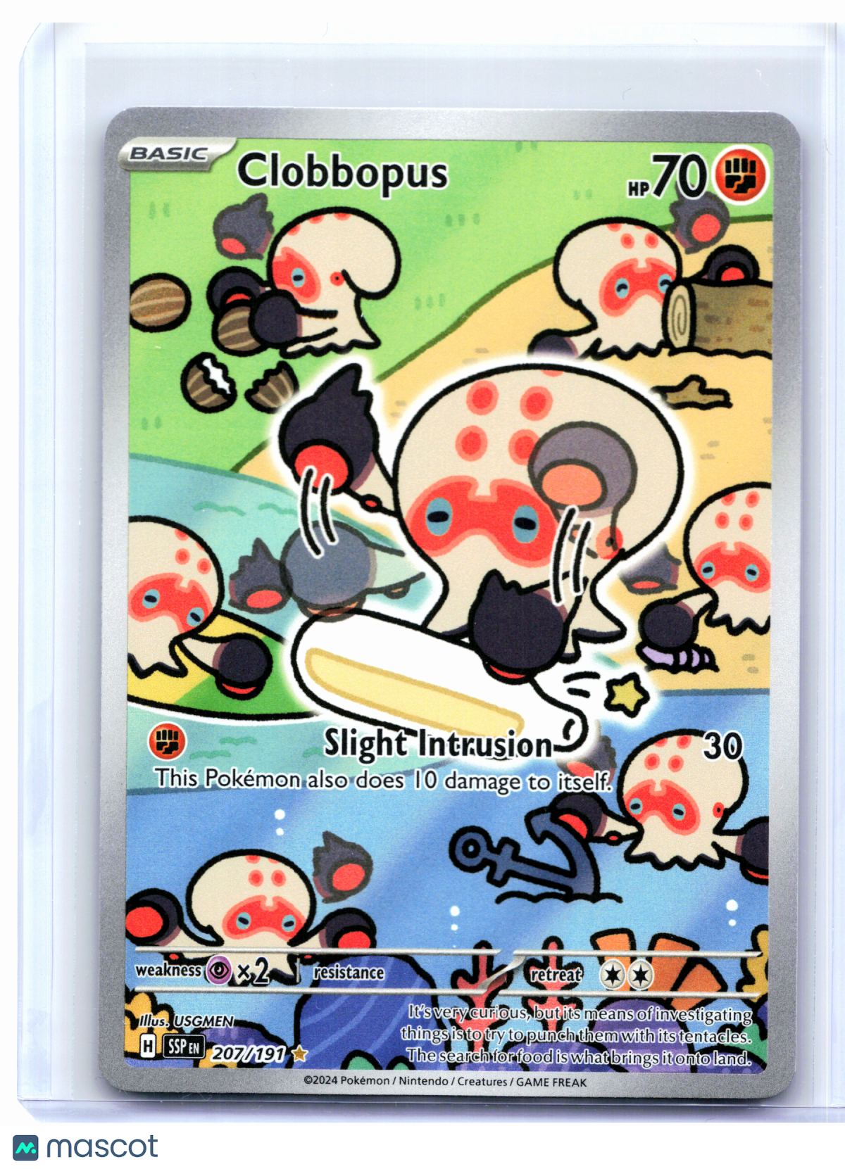 2024 Pokemon—Clobbopus #207/191 Surging Sparks—Illustration Rare Holo