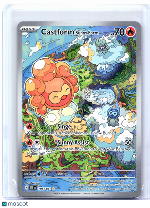 2024 Pokemon—Castform Sunny Form #195/191 Surging Sparks—Illustration Rare Holo