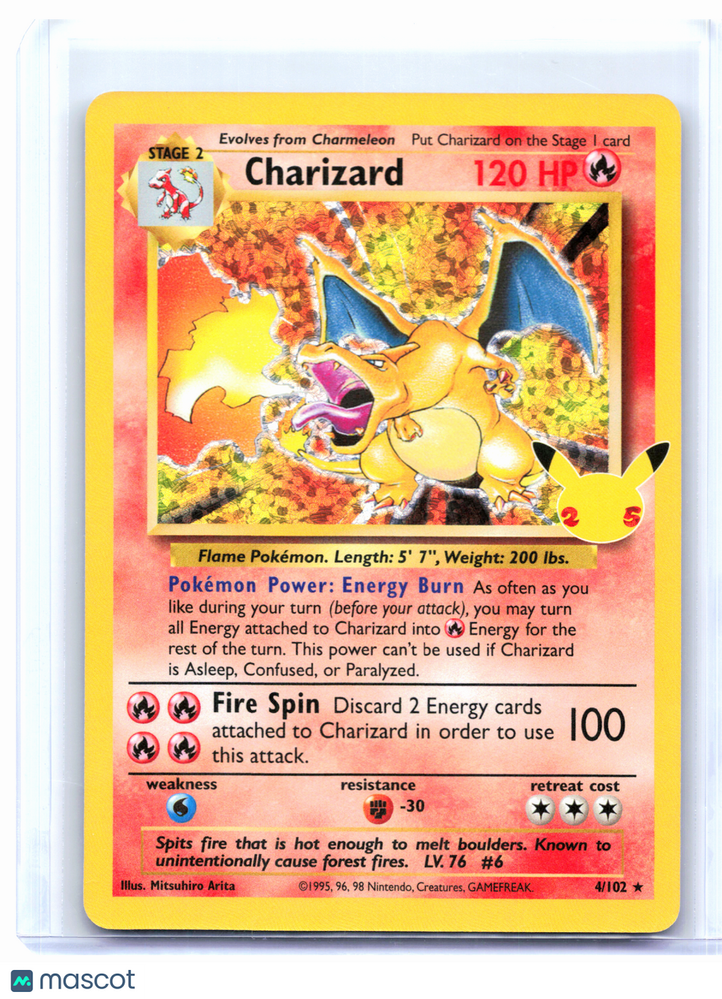 2021 Pokemon—Charizard #4/102 Celebrations: Classic Collection—CC Holo